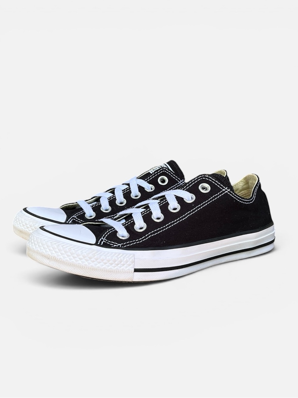 Converse Black and White Low Top Canvas Sneakers - Picture 2 of 12